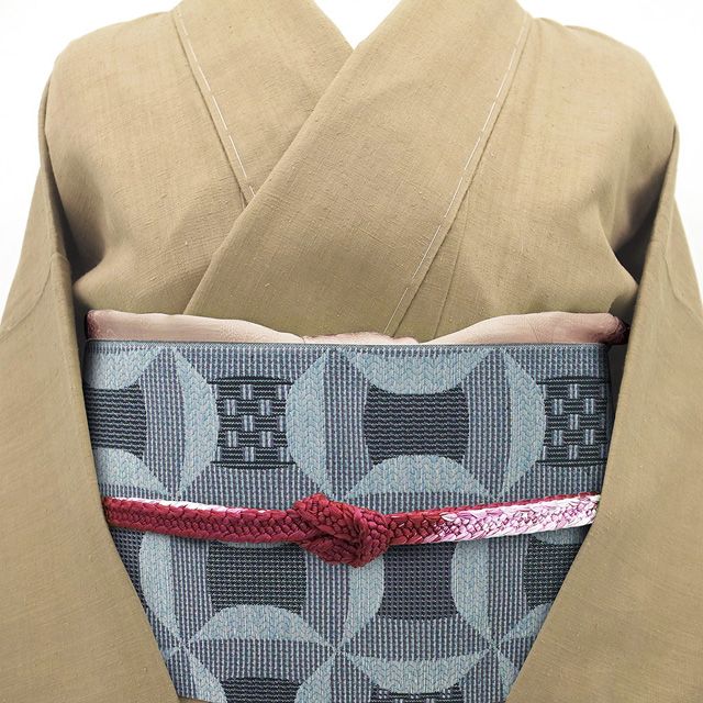 新古品】 名古屋帯 未使用 本場筑前博多織 正絹 全通 八寸 博多織 博多