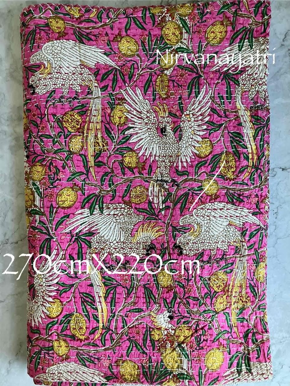 カンタキルト マルチカバー #88 Pink Bird Garden - メルカリ