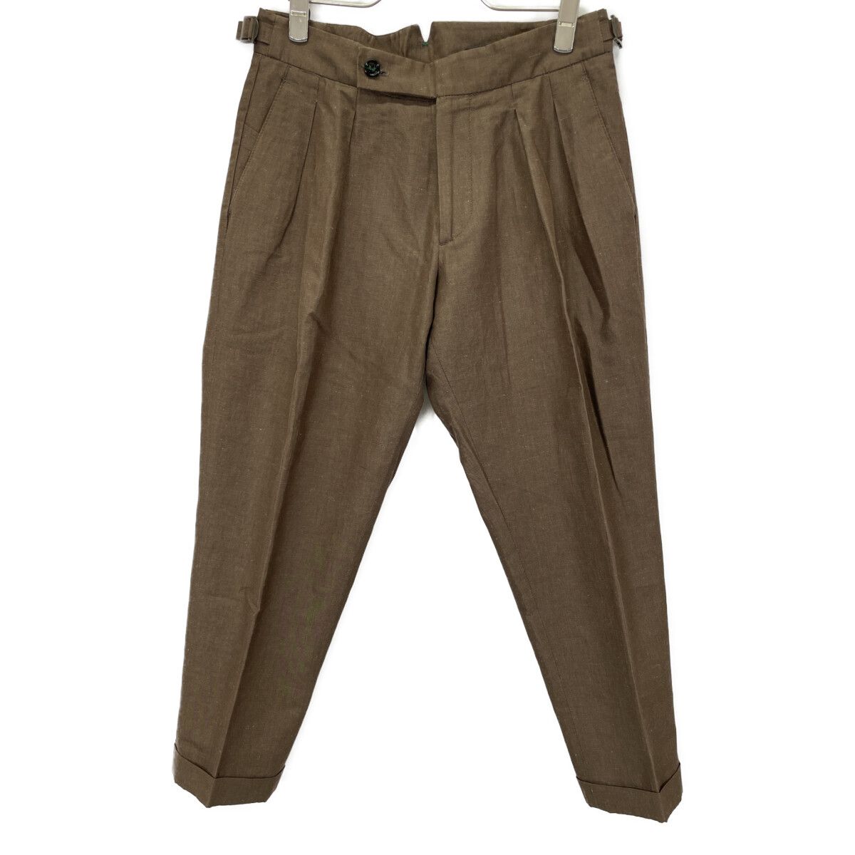 BERWICH ベルウィッチ ﾌﾞﾗｳﾝ ｽｺｯﾁ ｺｯﾄﾝﾘﾈﾝｿﾘｯﾄﾞ2ｲﾝﾌﾟﾘｰﾂｸﾛｯﾌﾟﾄﾞﾊﾟﾝﾂ 44