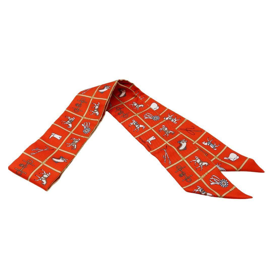 タグ付き未使用　エルメス　ツイリー　馬着 HERMES【エルメス】 ツイリー 馬着 ヴォーミリオン/ベージュ/ホワイト