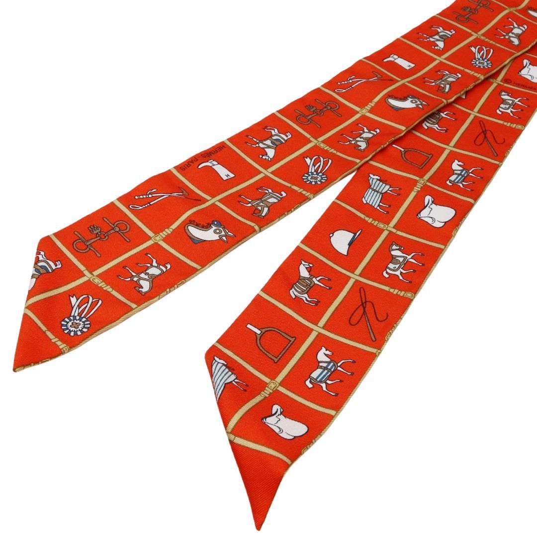 HERMES【エルメス】 ツイリー 馬着 ヴォーミリオン/ベージュ/ホワイト