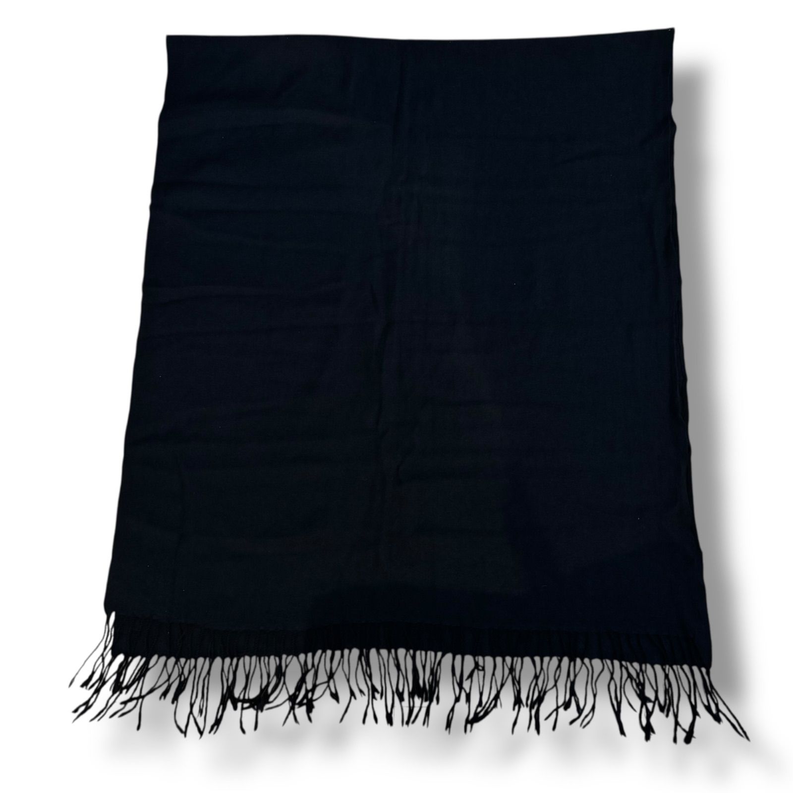 Y s ブランドロゴ入り アシンメトリー編みストール