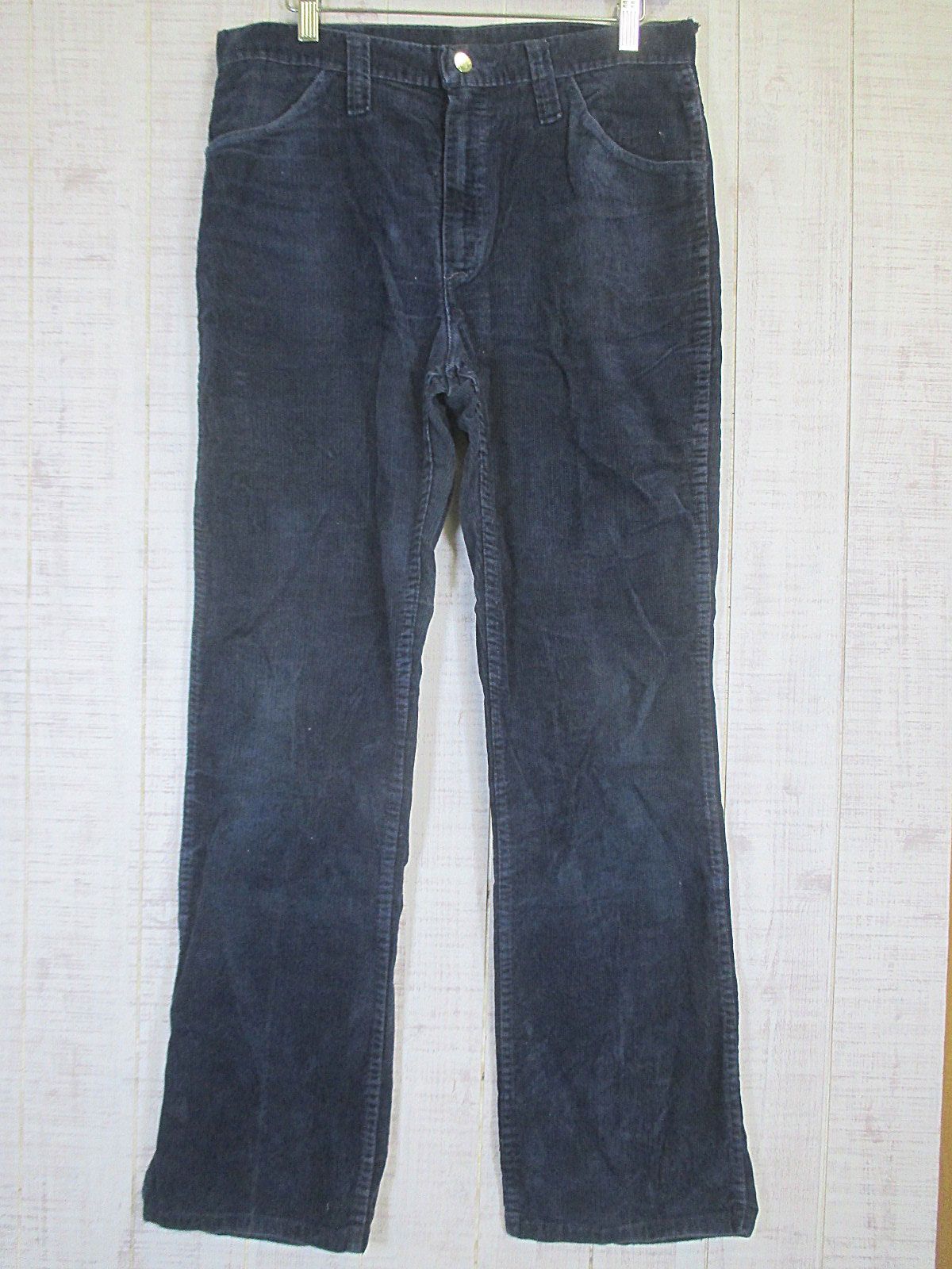 70 s ヴィンテージ Wrangler ラングラー コーデュロイパンツ W 32 xL 30 ネイビー TALONジッパー 444
