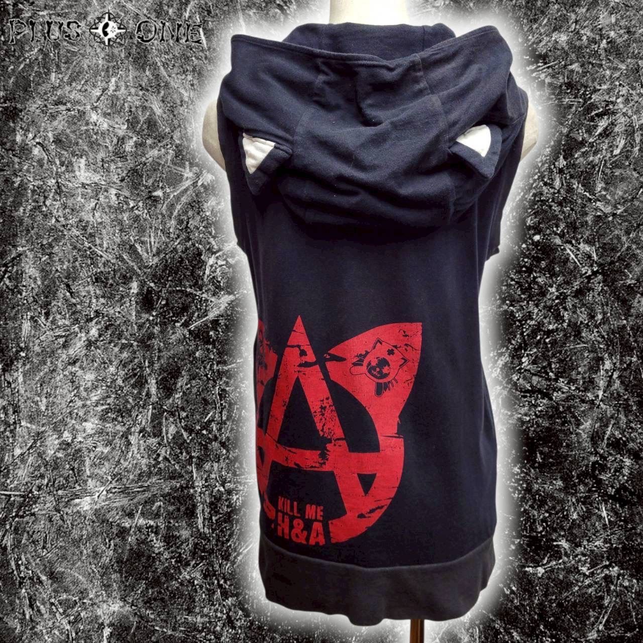 送料込【HANGRY&ANGRY】猫耳ジップ フード付き ベスト/ハングリー