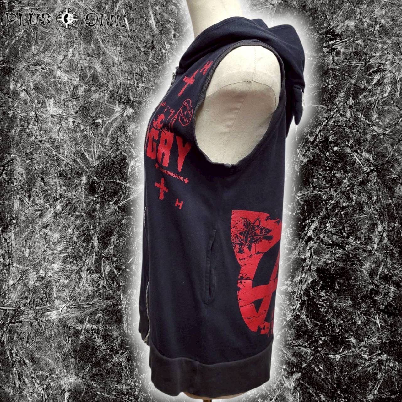 送料込【HANGRY&ANGRY】猫耳ジップ フード付き ベスト/ハングリー