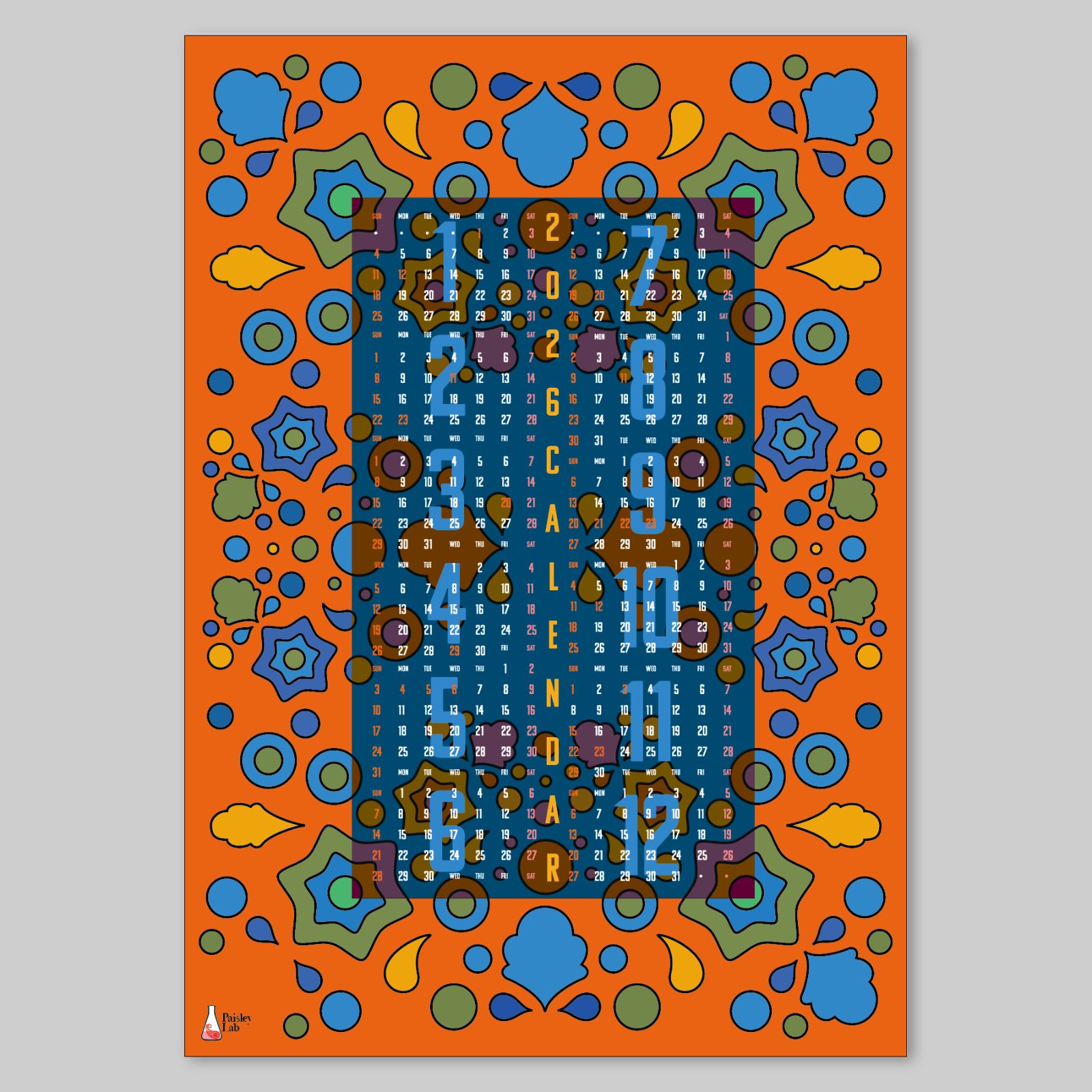 購入 アートポスターカレンダー 『イーストエイジアンB(L)』2026年