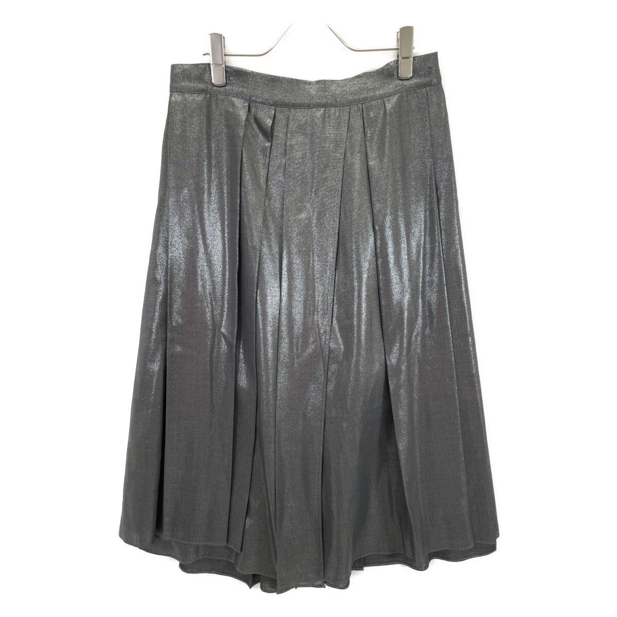 ブルネロクチネリ ｼﾙﾊﾞｰ ﾗﾒ ﾌﾟﾘｰﾂ ﾗｯﾌﾟｽｶｰﾄ 42