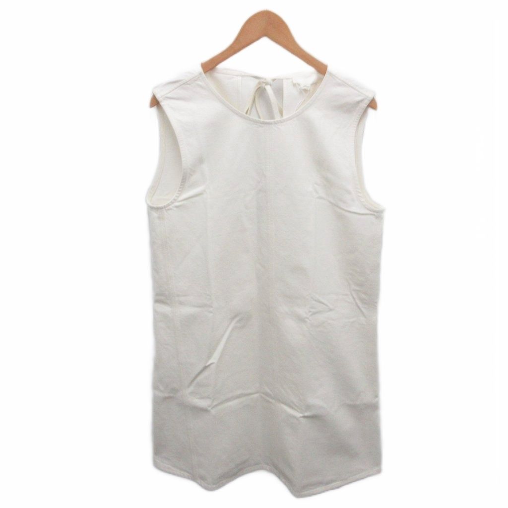 コス COS ワンピース ノースリーブ ミモレ ロング デニム アイボリー