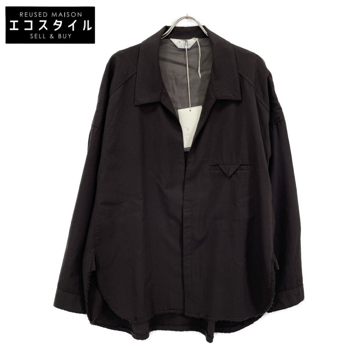 ANCELLM アンセルム ANC-SH 71-B ﾌﾞﾗｳﾝ WASH WOOL LONG SHIRT 2