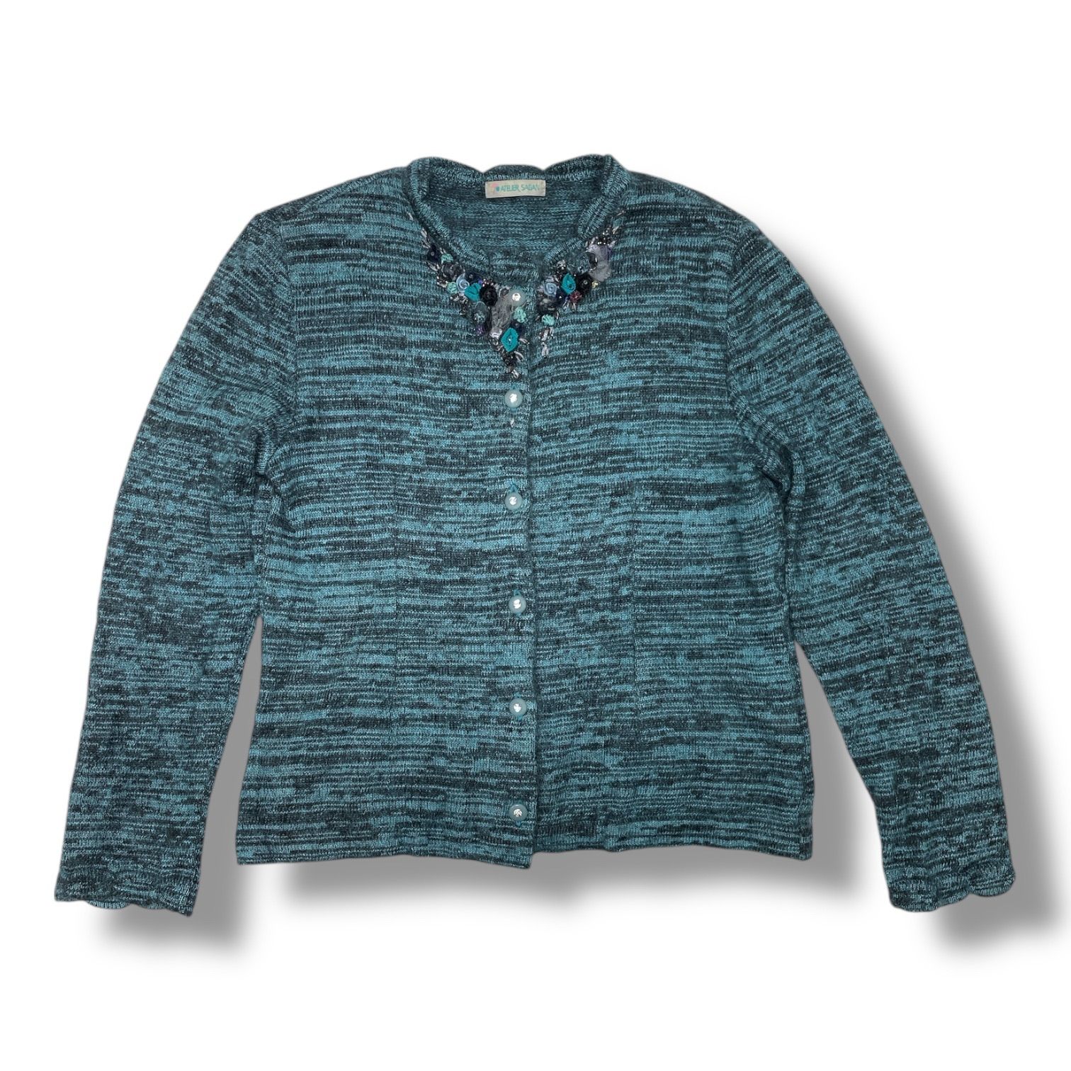 ATELIER SAGAN アトリエサガン ニットカーディガン フラワーモチーフ