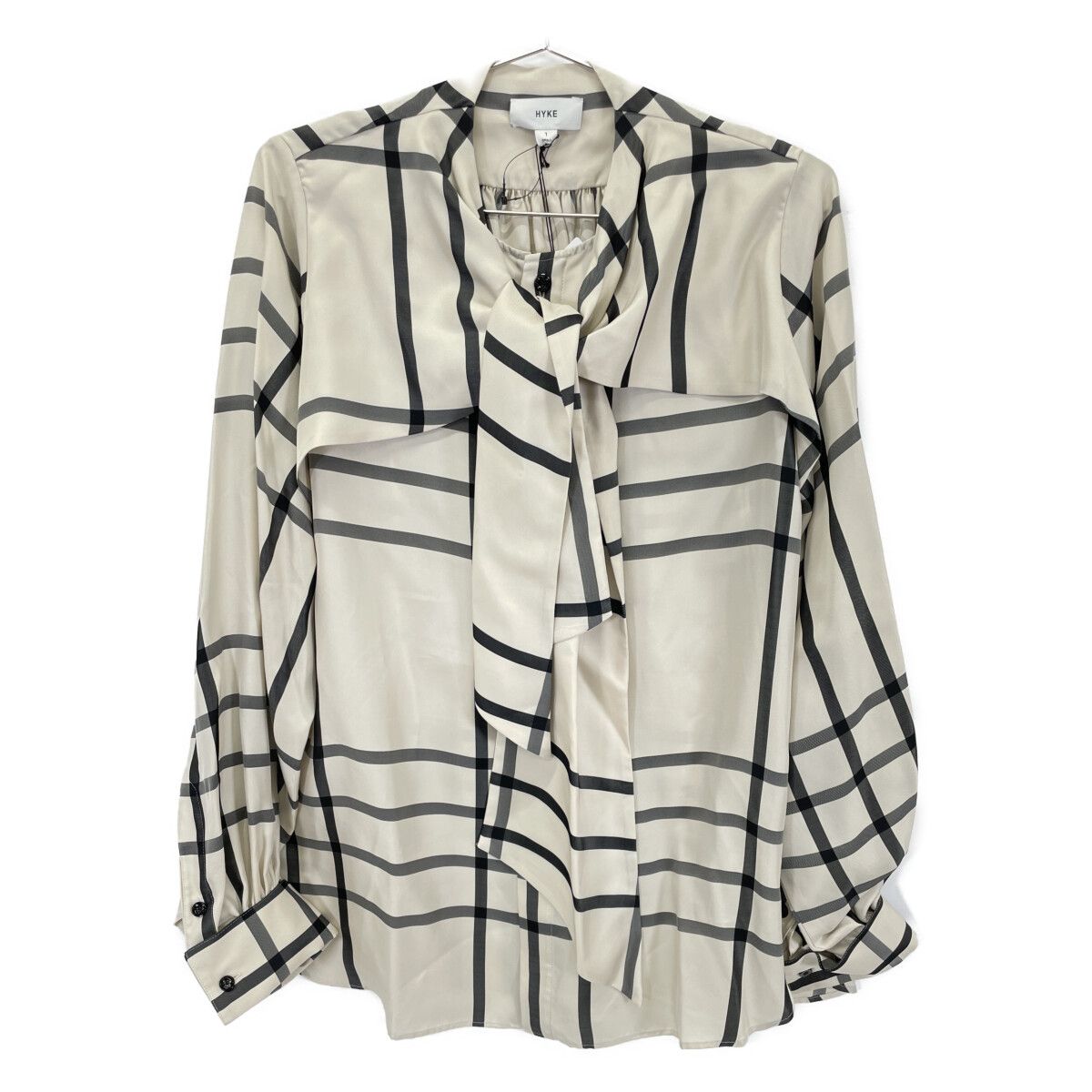 HYKE ハイク 23AW 15201-3801 ｸﾘｰﾑ PUSSY-BOW BLOUSE 1