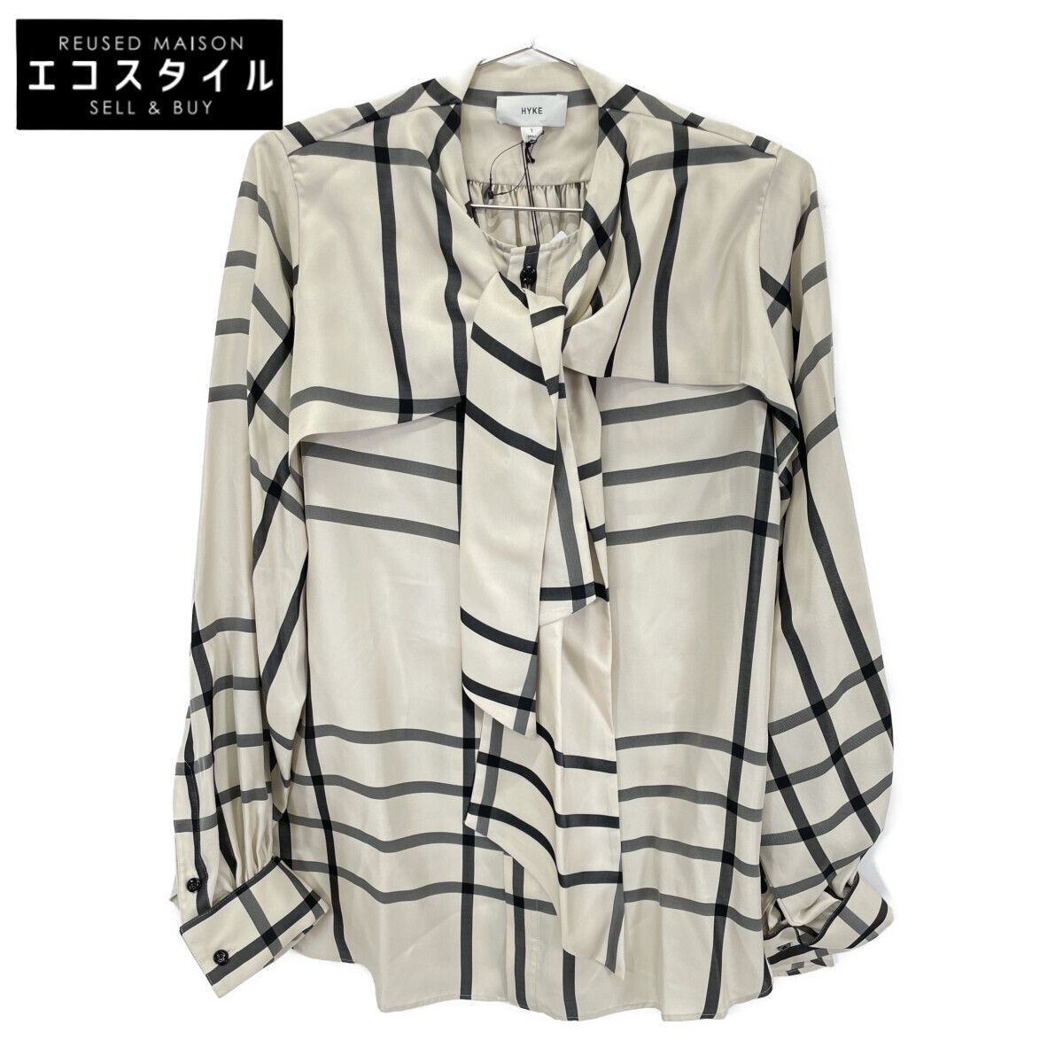 HYKE ハイク 23AW 15201-3801 ｸﾘｰﾑ PUSSY-BOW BLOUSE 1