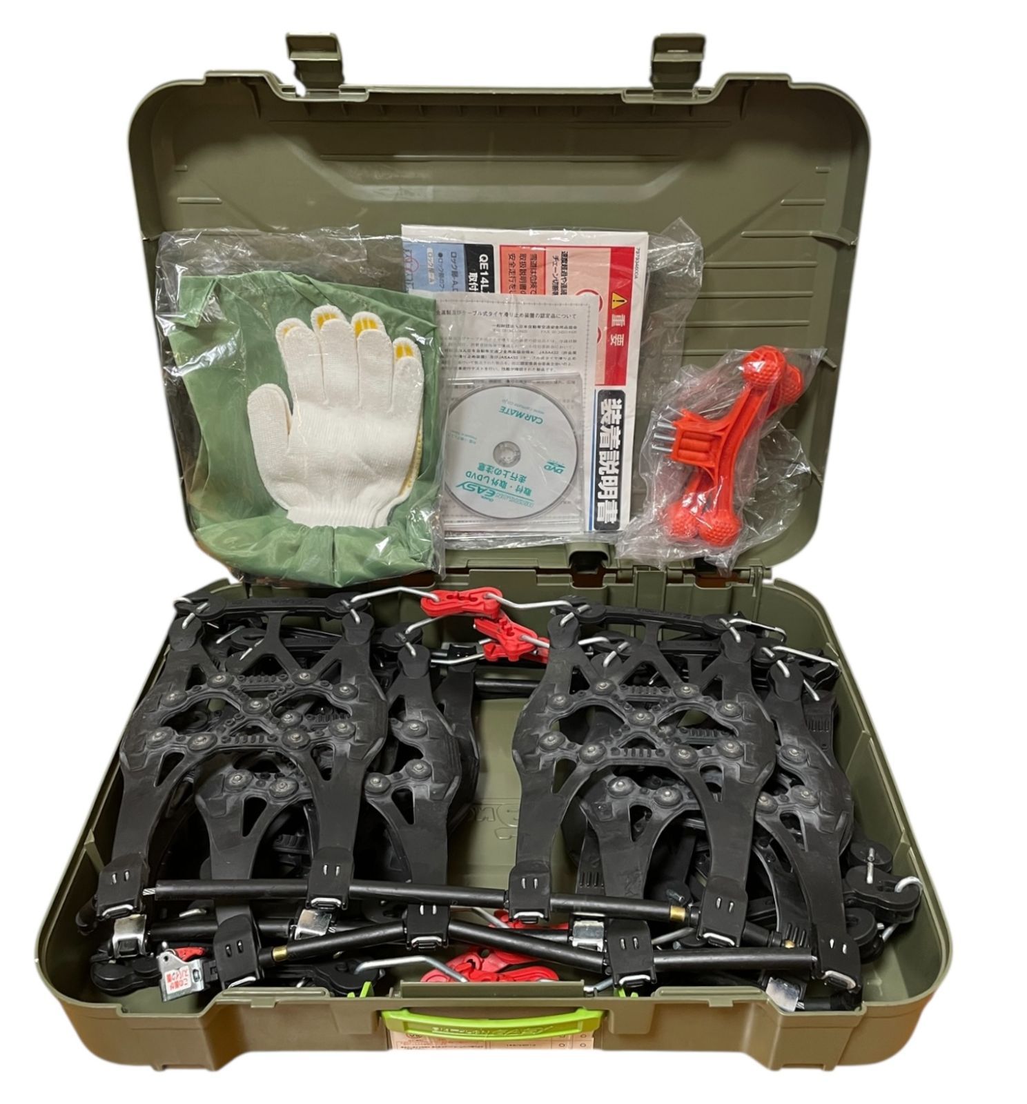 管理番号3346 カーメイト 簡単装着 JASAA認定 非金属タイヤチェーンバイアスロンクイックイージーQE 2 L 適合 165 65 R 13 155 14 145 80 冬 QE ブラック