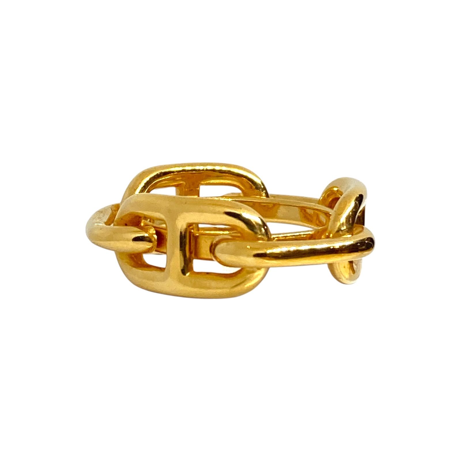 HERMES エルメス シェーヌダンクル ルガテ スカーフリング ゴールド