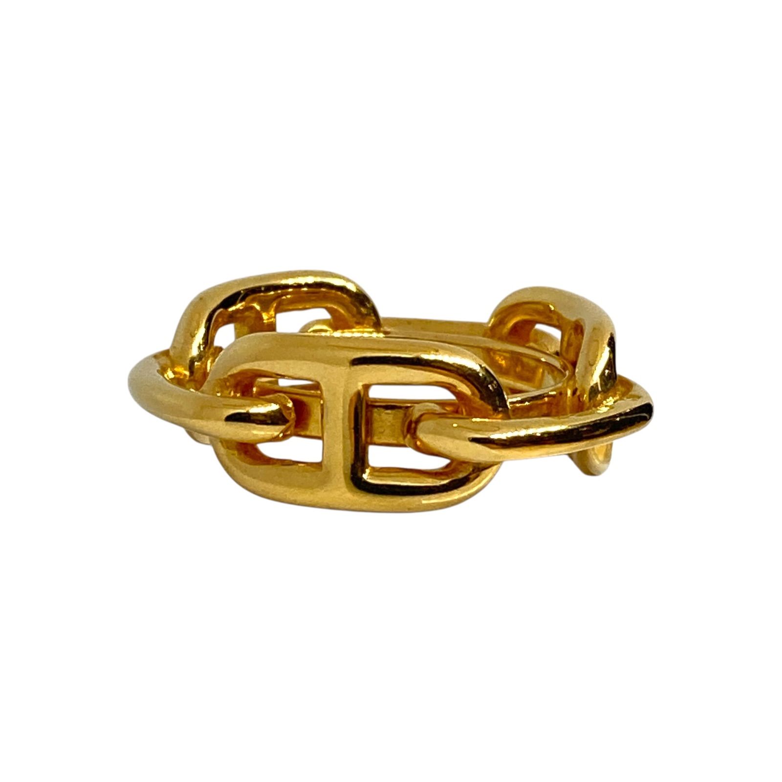 HERMES エルメス シェーヌダンクル ルガテ スカーフリング ゴールド