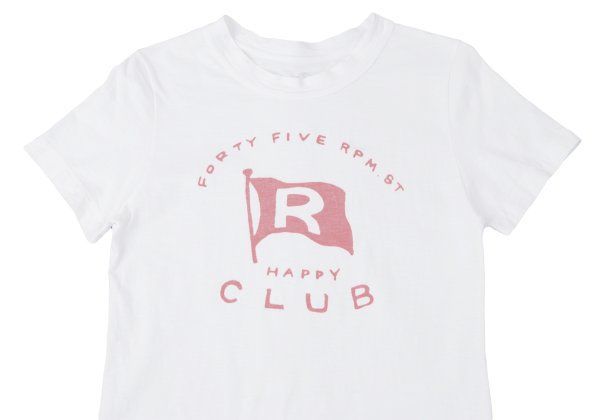 45 rpm R コットンフロントロゴプリントTシャツ 白3