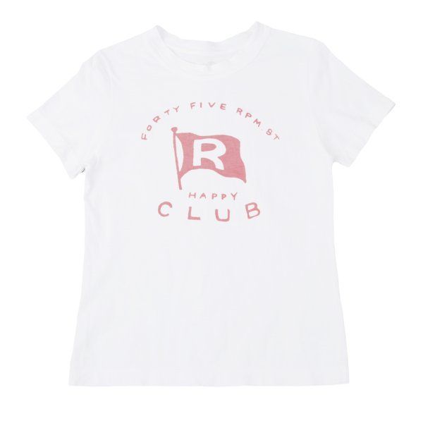 45 rpm R コットンフロントロゴプリントTシャツ 白3