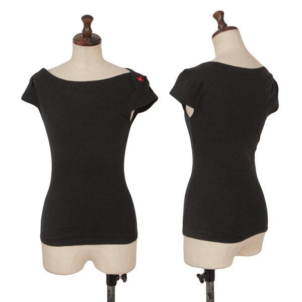 ヴィヴィアンウエストウッド レッドレーベルVivienne Westwood Red Label ショルダーオーブ刺繍フレンチスリーブTシャツ 黒2
