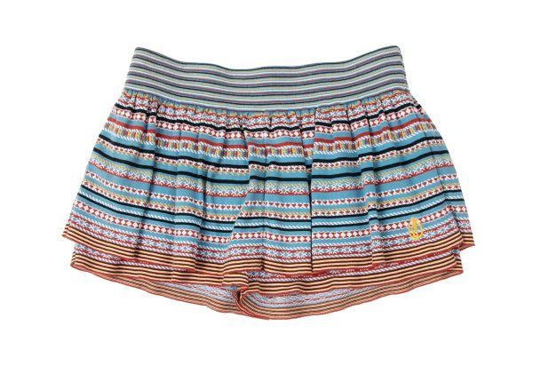 ヒステリックグラマーHYSTERIC GLAMOUR マルチボーダーレイヤードニットショーツ 水色他Free