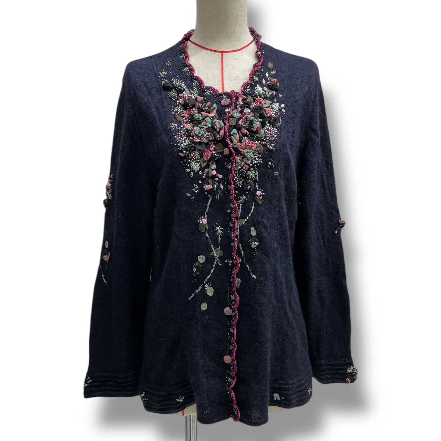 ATELIER SAGAN アトリエサガン モヘヤシルク 刺繍カーディガン ニット ATELIER SAGAN アトリエサガン モヘヤシルク 刺繍カーディガン ニット