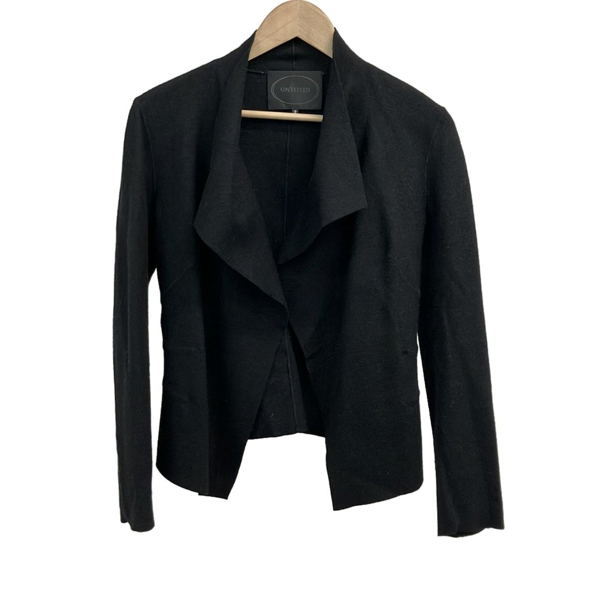 アンタイトル コート サイズ2 M レディース 黒 長袖 ショート丈 ベルト付き 春 秋