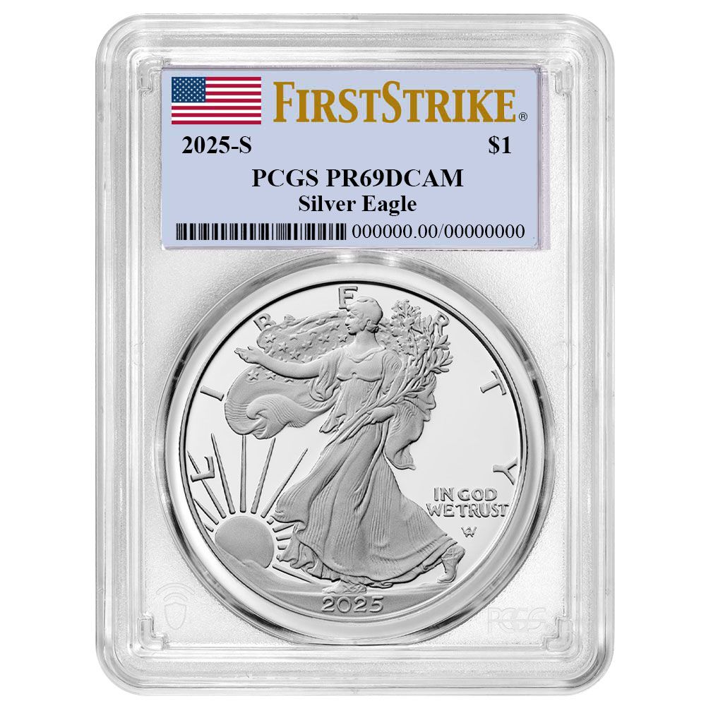 2025 S 1 1オンス プルーフ アメリカン シルバー イーグル PCGS FS フラッグラベル