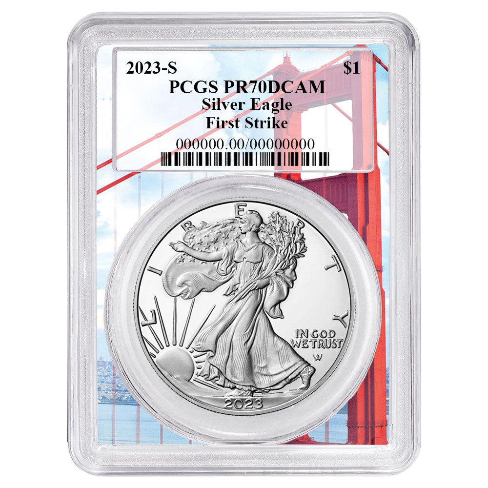 2025 S 1 1オンス プルーフ アメリカン シルバー イーグル PCGS FS ゴールデンゲートブリッジ