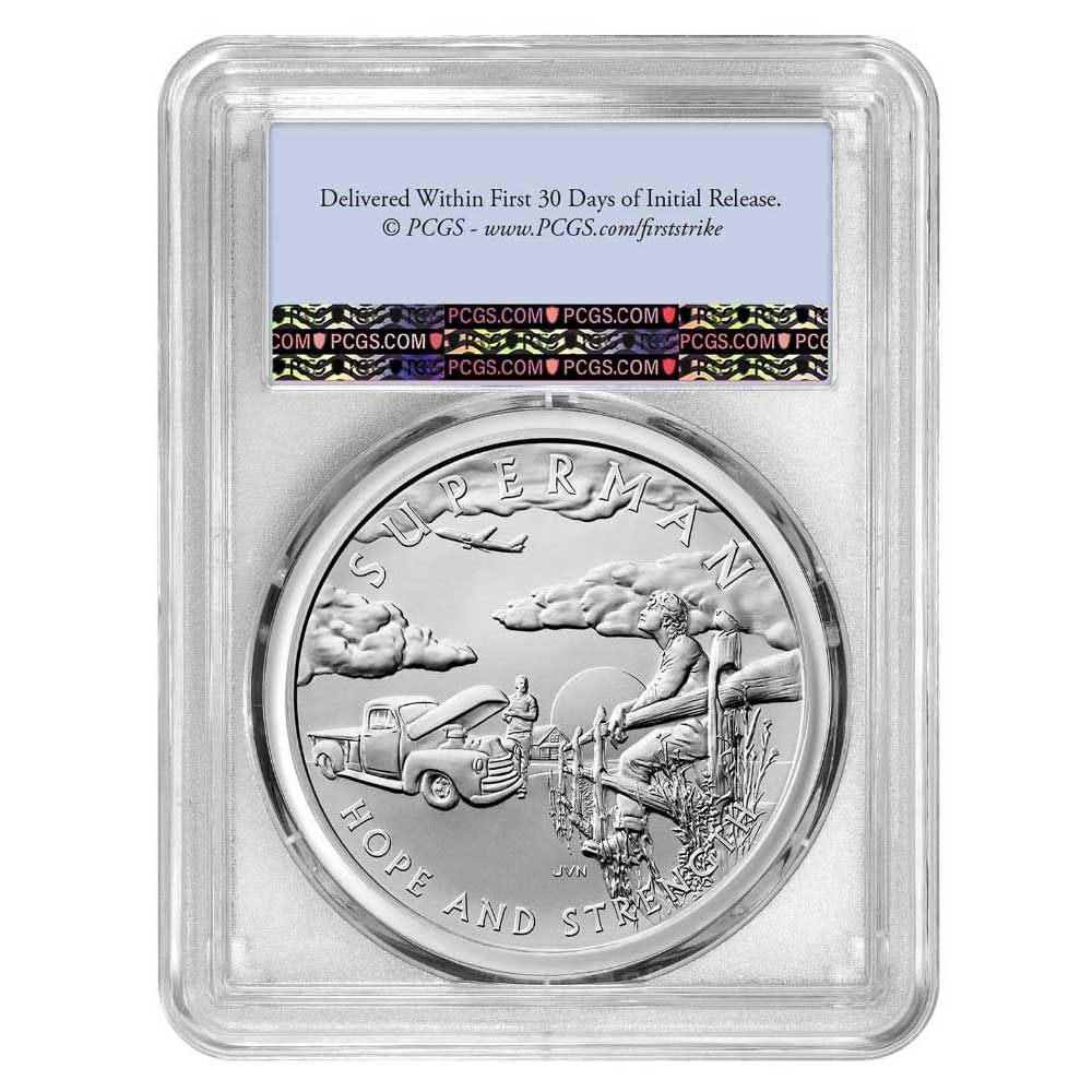 1オンス スーパーマン DCコミックス シルバーメダル PCGS MS 69 FS フラッグラベル