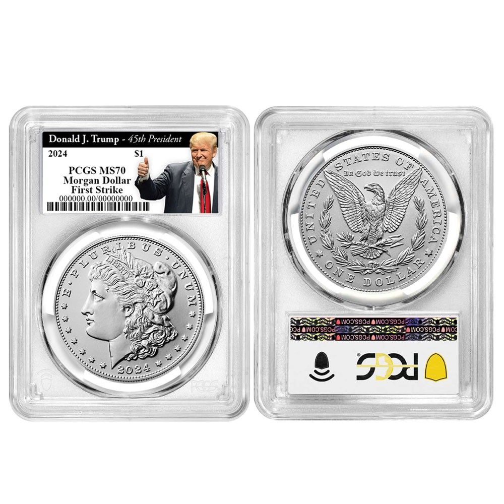 2点セット - 2024年 1ドル モルガン＆ピース シルバードル PCGS MS70