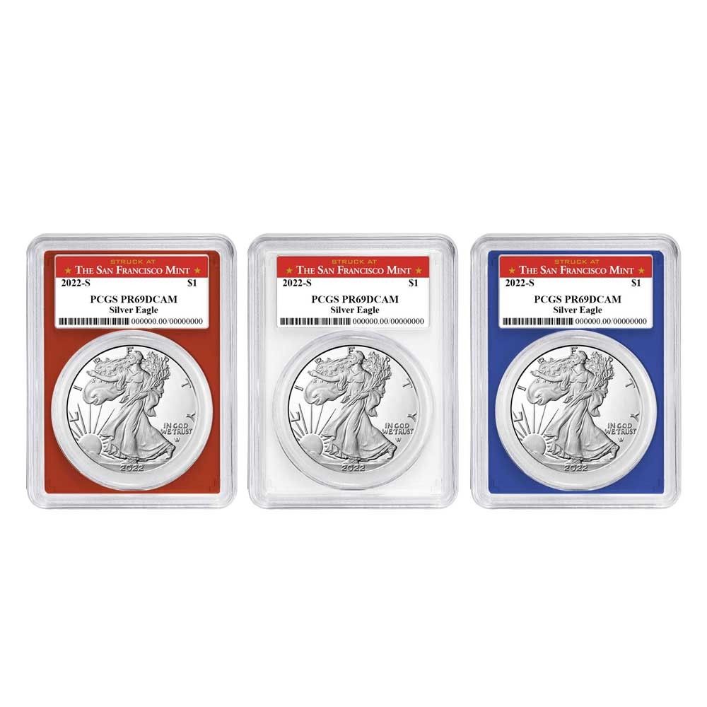 3点セット - 2025-S 1 1オンス プルーフ アメリカン シルバー イーグル PCGS サン