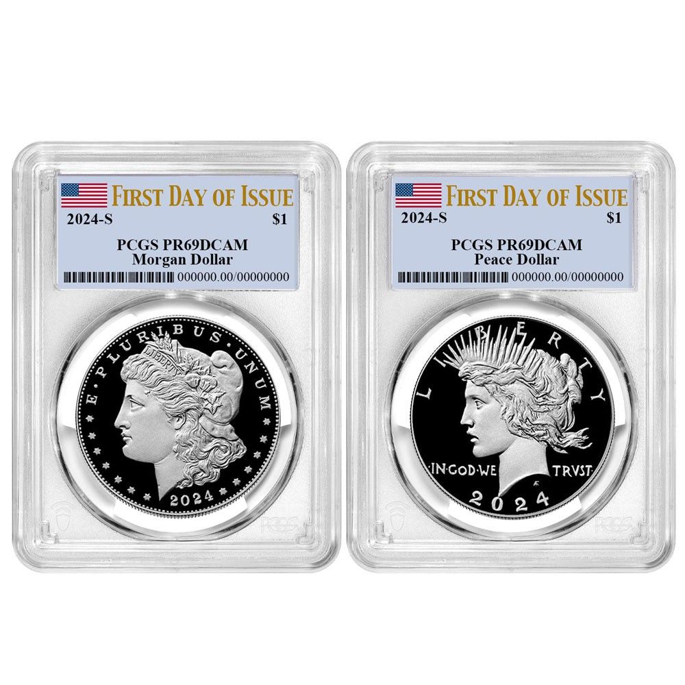 セット - 2025-S 1ドル プルーフ モルガン＆ピース シルバーダラー PCGS FDOI
