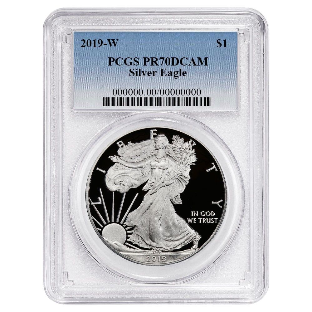 2019 W 1 1オンス プルーフ アメリカン シルバー イーグル PCGS ブルーラベル
