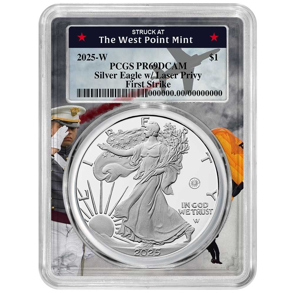 2025-W 1 1オンス プルーフ アメリカン シルバー イーグル レーザービーム プライベート PCGS FS