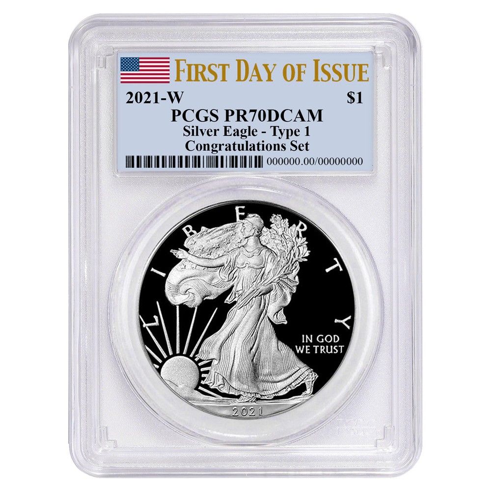 2021-W 1 1オンス T プルーフ アメリカンシルバーイーグル コングラチュレーションセット PCGS