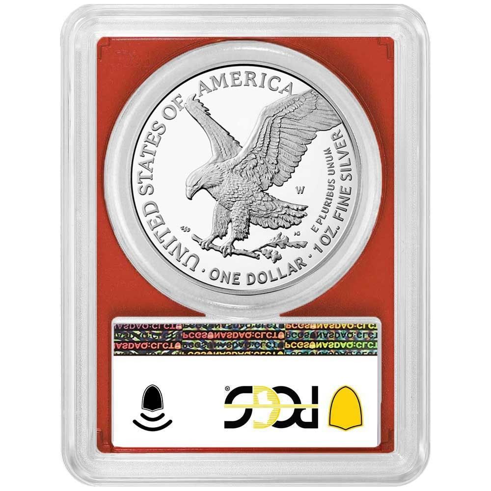 2021 W 1 1オンス T 2 プルーフ アメリカンシルバーイーグル PCGS FDOI フラッグラベル
