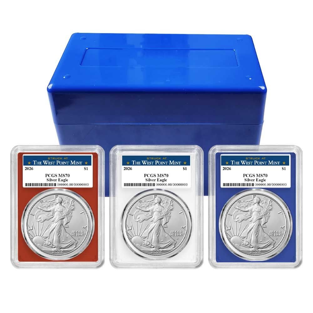 3点セット - 2026年 1ドル 1オンス アメリカンシルバーイーグル PCGS