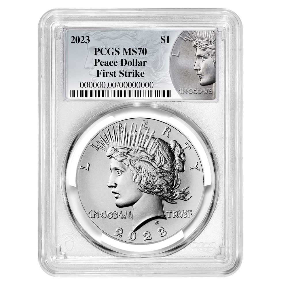 1ドル ピースシルバードル PCGS MS 70 FS ピースラベル