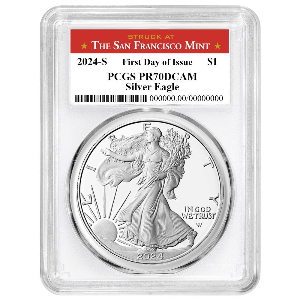2025-S 1 1オンス プルーフ アメリカンシルバーイーグル PCGS FDOI サンフランシスコ