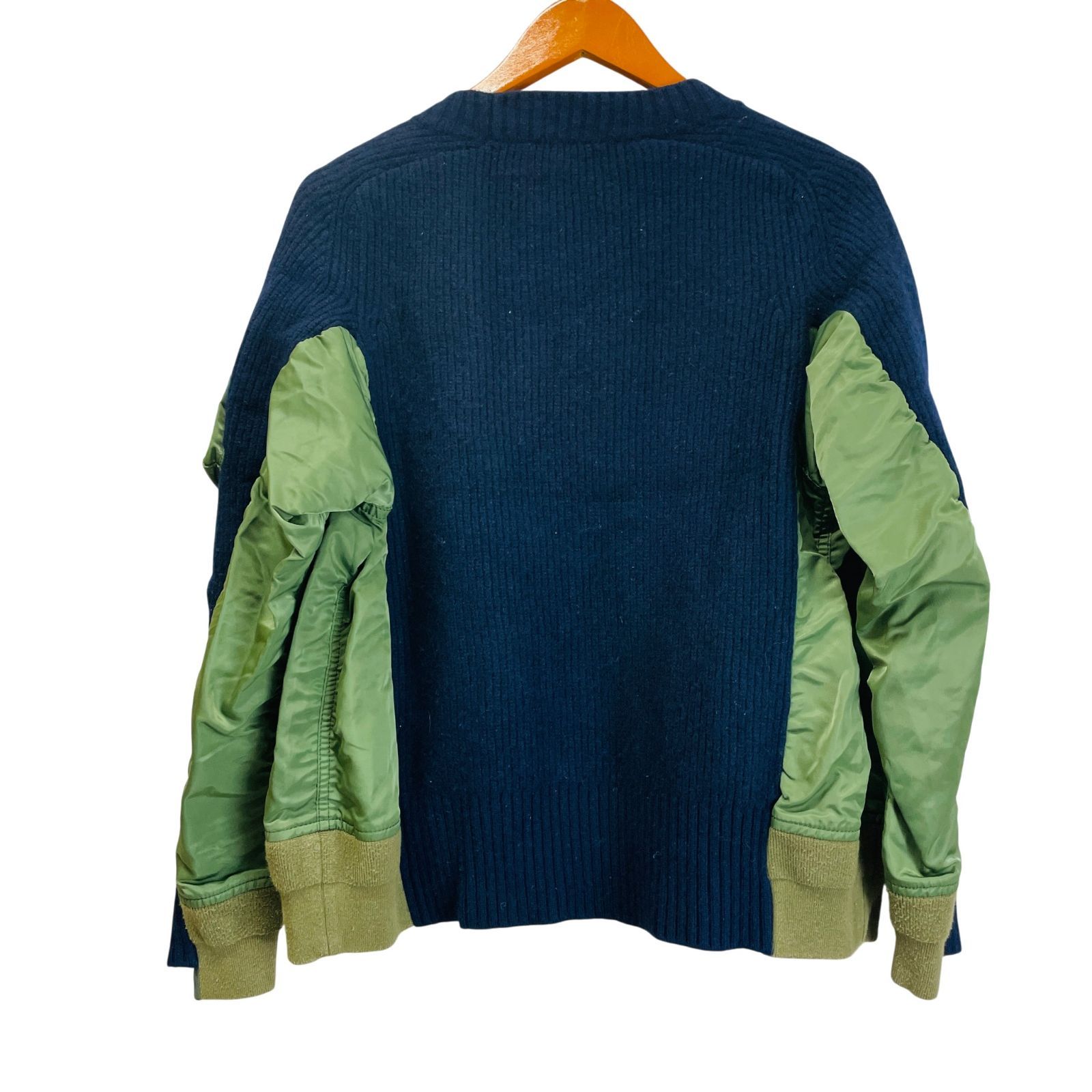 Sacai サカイ Wool Knit x Nylon Twill Pullover ウール ニット 