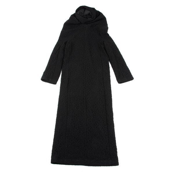 コムデギャルソンCOMME des GARCONS フーデッドレースワンピース 黒S