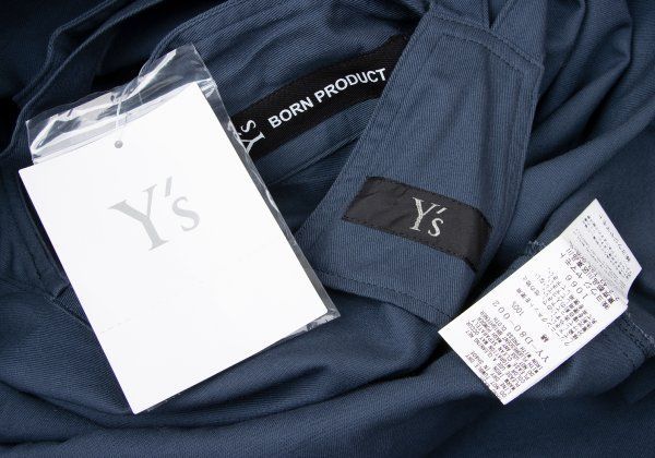  ワイズY s コットンツイルフロントポケットワンピース 青2 ワンピース マタニティ