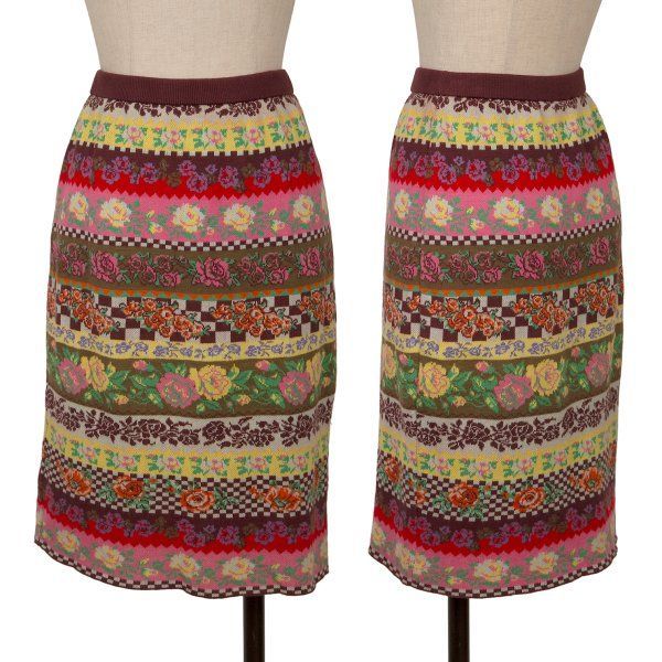 【KENZO】希少　ヴィンテージ　総柄ニットスカート KENZO】希少 ヴィンテージ 総柄ニットスカート