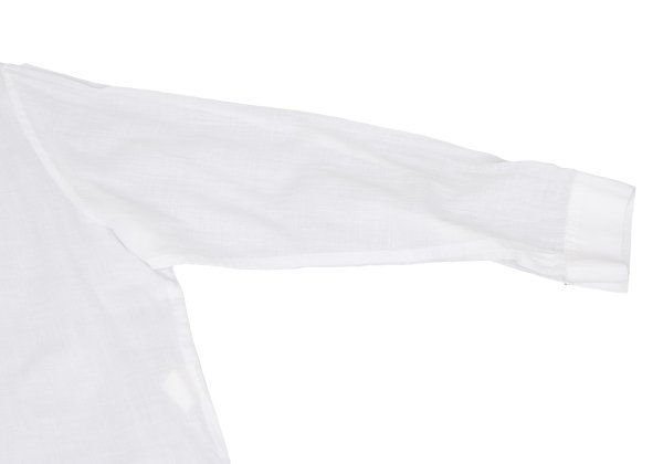 サイドホックスリットデザインシャツワンピース 白3