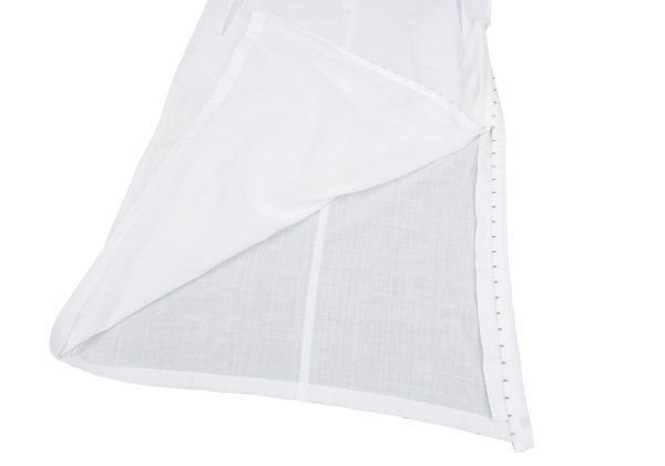 サイドホックスリットデザインシャツワンピース 白3