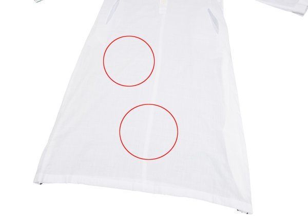 サイドホックスリットデザインシャツワンピース 白3