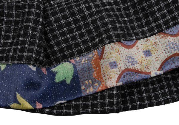 タオtao ウールポリチェックパターン切替ワンピース