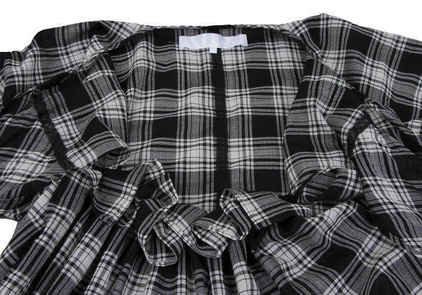 ウールナイロンリボンデザインタータンチェックワンピース