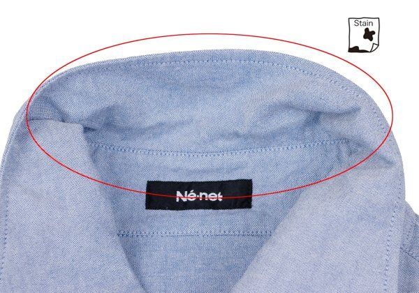 コットンアニマル刺繍ボタンダウンシャツワンピース 水色2