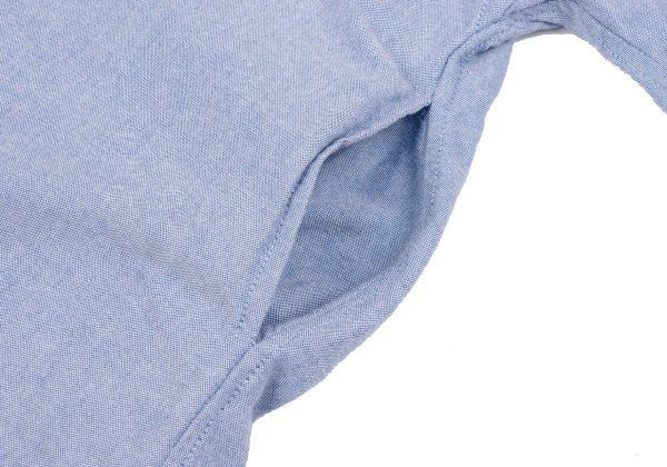 コットンアニマル刺繍ボタンダウンシャツワンピース 水色2