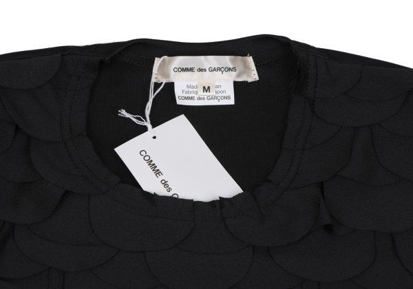  コムデギャルソンCOMME des GARCONS ポリスケイルパッチ半袖ワンピース 黒M ワンピース マタニティ